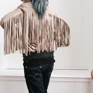 DOLCE & GABBANA-suede fringe jacket